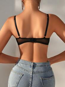 3 cái/bộ Của phụ nữ Lưới Đồ lót Không vòng thép Với Vòng thép - Nhiều màu - Xem 2