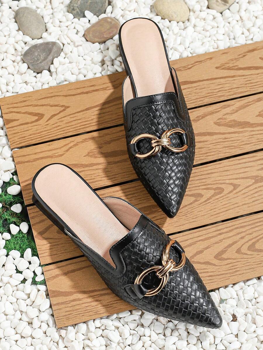 pointed toe slip on