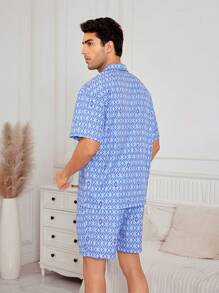 Men'S Geometric Print Homewear Set - Multicolor - View 2