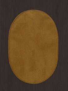 Men's Contrast Color Long Sleeve Polo Shirt - Brown - View 4