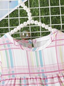 Stylish Baby Girls' Sleeveless Plaid Dress For Summer