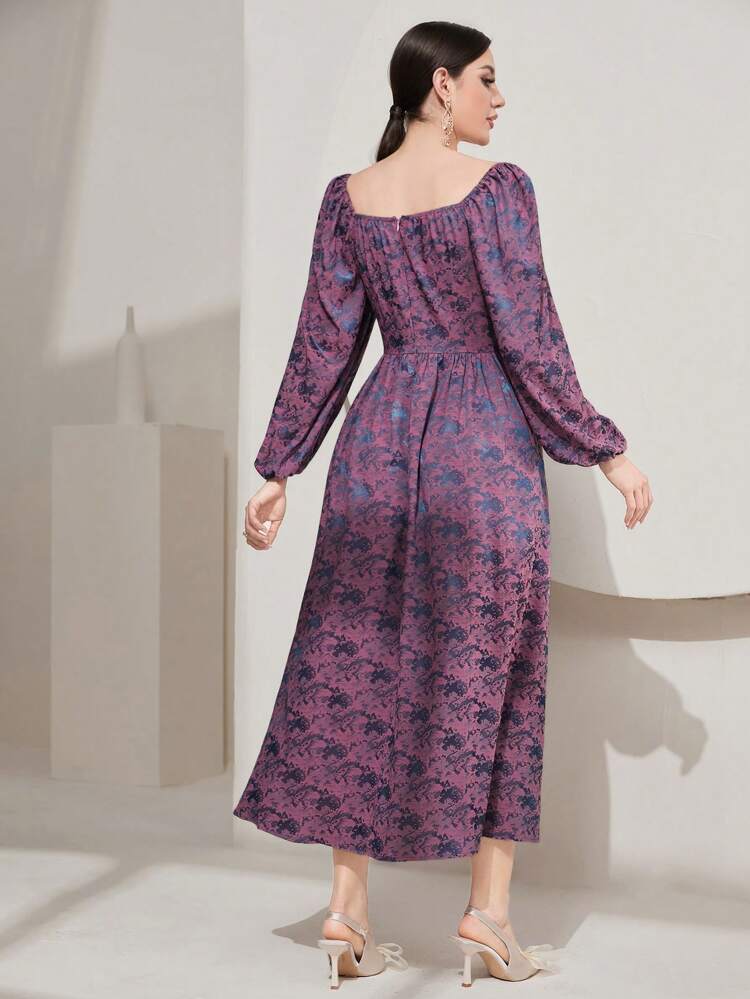 Sweetheart Neckline Lantern Sleeve Dress Long Evening Dresses Fall Cloth For Women