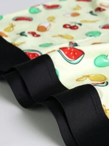 Funny Cute Men's Multicolor Fruit & Vegetable Print Knitted Fabric Trunks With Contrast Binding And Slight Stretch - Multicolor - View 4