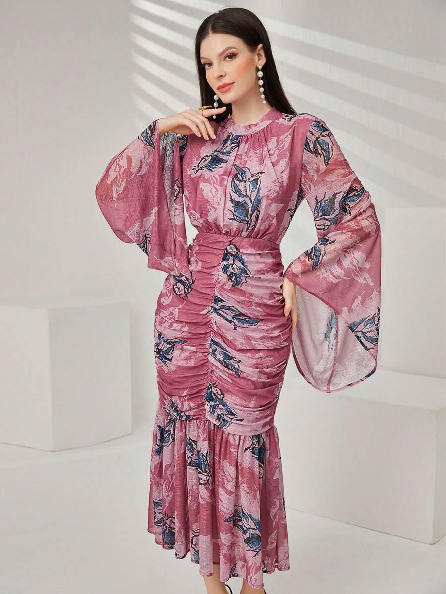 Modelyn Đầm dạ hội dài tay loe cổ đứng cho nữ - Nhiều màu - Xem 1