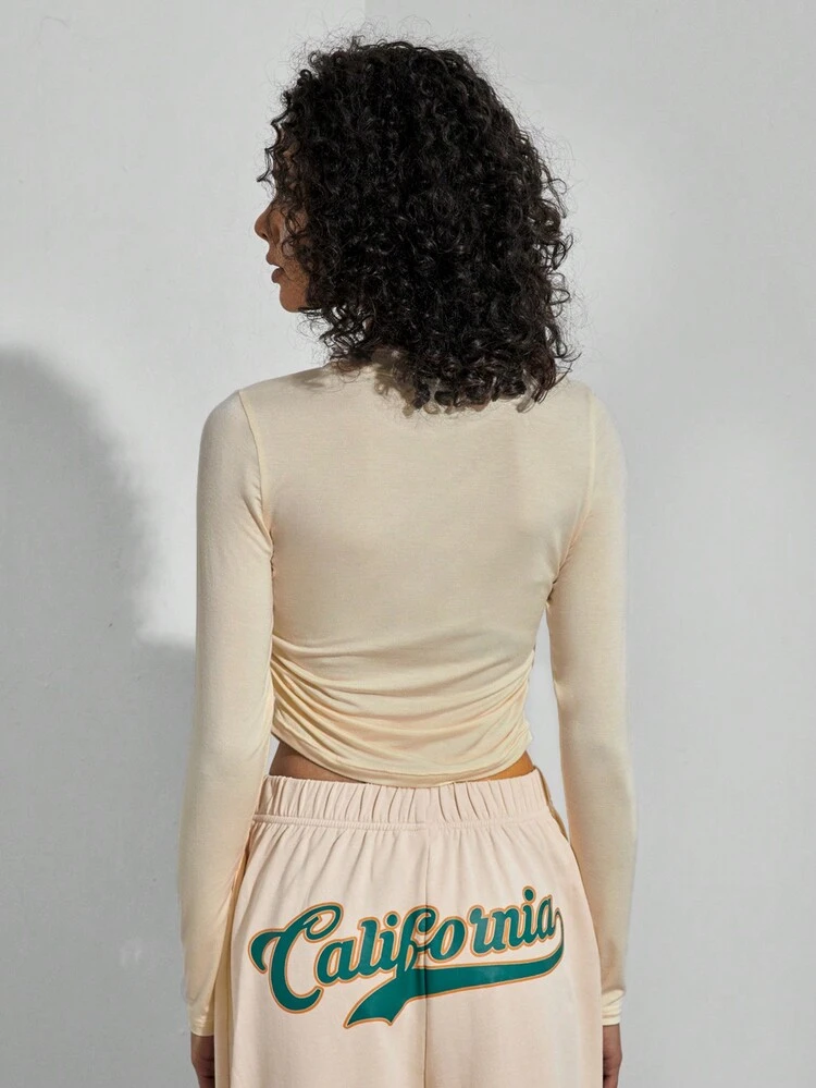 Women's Letter Print Cropped T-Shirt