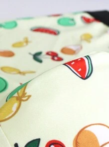 Funny Cute Men's Multicolor Fruit & Vegetable Print Knitted Fabric Trunks With Contrast Binding And Slight Stretch - Multicolor - View 3