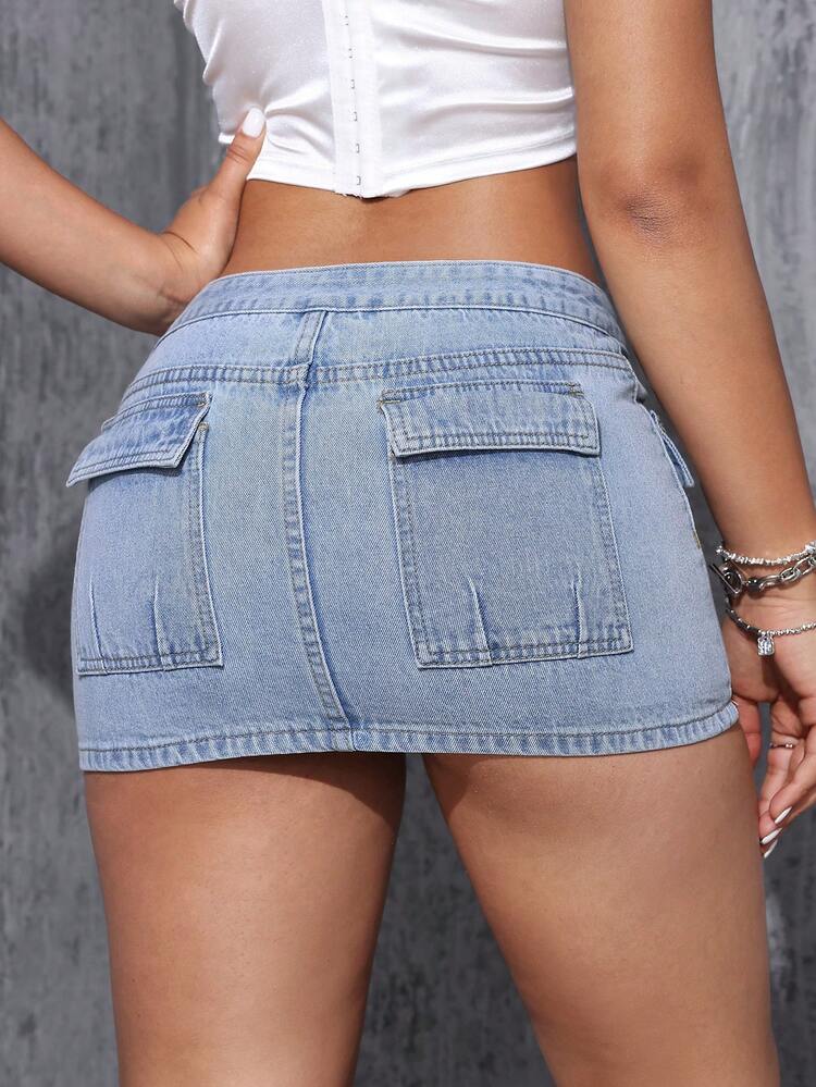 Mini Slim Fit Denim Skirt