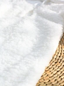 新生兒男寶寶的毛絨熊耳兜帽連襪連體短衣,攝影服飾套裝 - 白色 - 查看 3