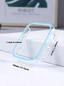 ROMWE 1pc Fluorescent Watch Case, Compatible With Apple Watch Protection Case, Suitable For Series 38mm-49mm - Blue - View 5