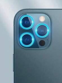 ROMWE 蘋果相機鏡頭保護膜,螢光鏡頭保護套,完美適合螢光鏡頭保護膜 - 藍色 - 查看 2