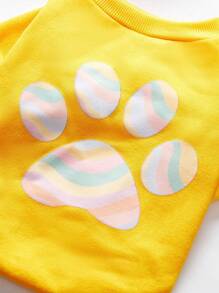 Emily J Áo nỉ ấm áp màu vàng dành cho thú cưng, không in hình dấu chân thú cưng, phong cách Girlcore, thích hợp cho dịp lễ. - Nhiều màu - Xem 3