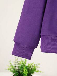 Tween Girls' Butterfly Print Hoodie And Sweatpants Set - Purple - View 5