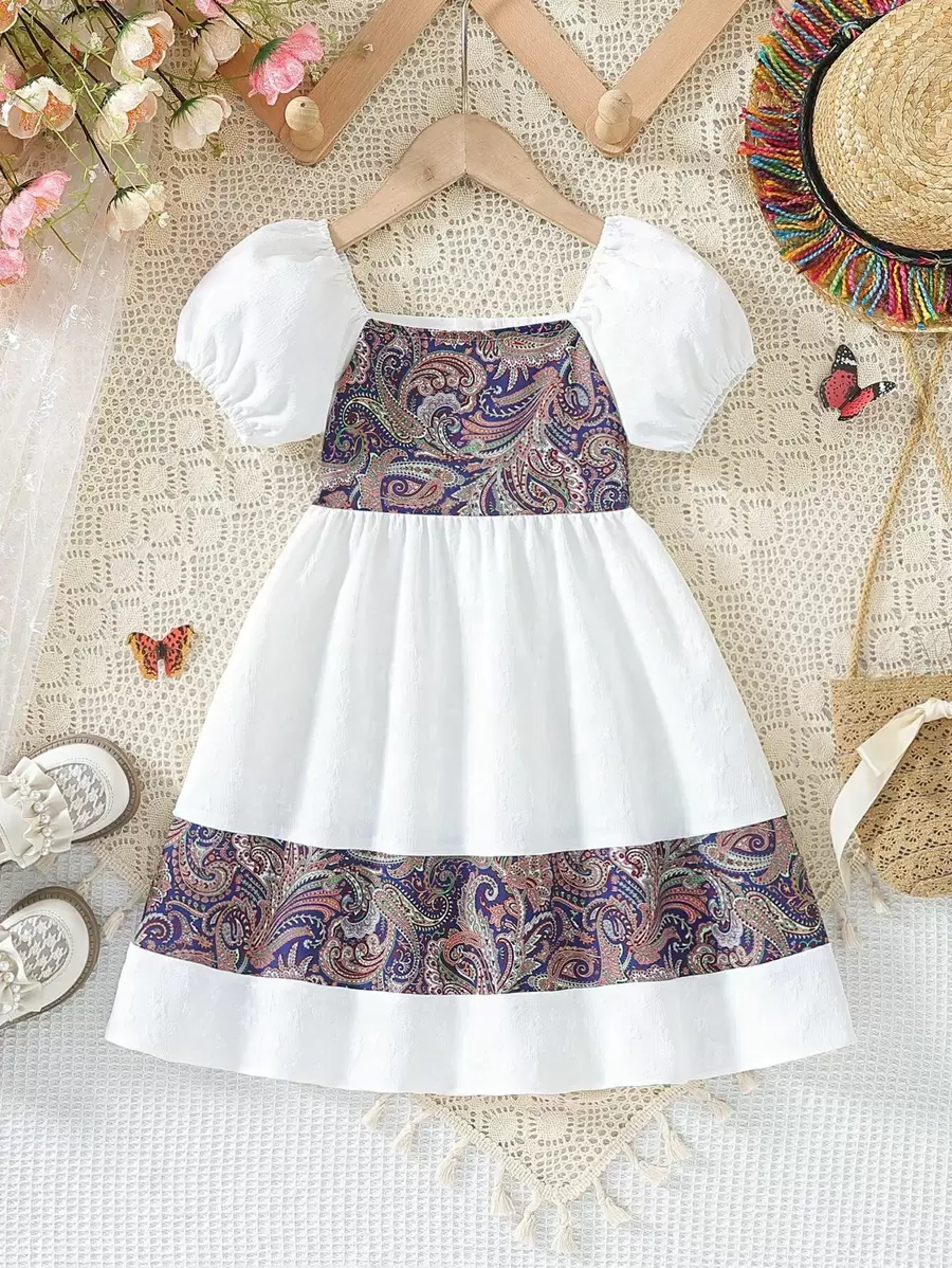 SHEIN Cô Gái Trẻ Mùa hè Đầm Đối với Chính thức Dịp - trắng - Xem 1