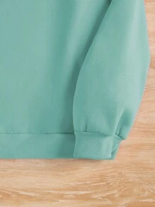 SHEIN Freizeit Weißer Rundhalsausschnitt Sweatshirt Mit Cartoon Muster Für Mädchen Im Herbst Und Winter Geeignet