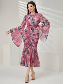 Modelyn Đầm dạ hội dài tay loe cổ đứng cho nữ - Nhiều màu - Xem 6