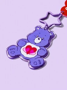 ROMWE X Care Bears 1pc Cute Purple Bear Shaped Keychain, Valentines