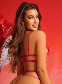 Ladies' Bowknot Decorated Hollow Out Bra Set (Valentine's Day Themed)