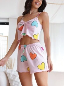 女性睡衣套裝 - 粉色 - 查看 4