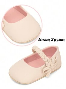 嬰兒/幼兒白色編織帶簡約休閒平底鞋 - 米色 - 查看 2