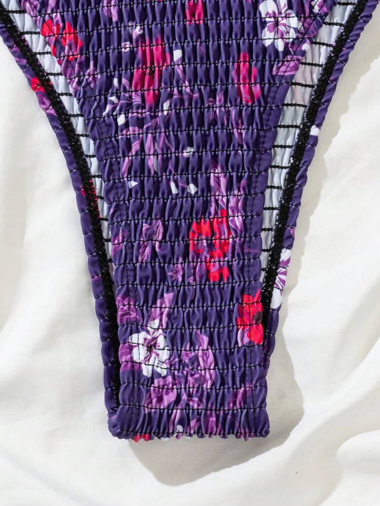 Women's Flower Printed Push Up Bikini Set Summer