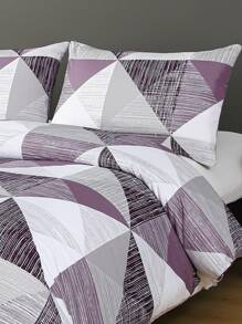 Soft Microfiber Duvet Cover Set With Classic Geometric Patterns - Best 2/3-Piece Quilt/Comforter Cover Bedding Set - Includes 1 Duvet Cover And 1/2 Pillowcases - Cheap And High-Quality - For Twin, King, Single, Queen, Double, Full Size