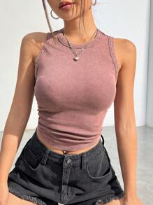 SHEIN EZwear 針織修身無袖上衣 - 淺灰紫 - 查看 5