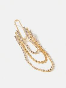 BizChic 鑲嵌水鑽流蘇耳環 - 金色 - 查看 3