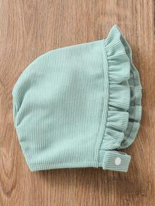 嬰兒女童荷葉邊短袖連體衣，邊緣裝飾有海貝細節 - 薄荷綠 - 查看 4