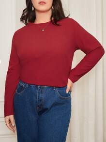SHEIN Frenchy Plus 女式情人節蕾絲拼接鏤空襯衫 - 紅色 - 查看 2