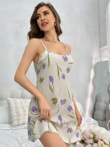 CottageSlumber Váy ngủ dây mảnh in hoa Đầm ngủ Pyjama họa tiết hoa lộng lẫy, ấm cúng và thanh lịch - Nhiều màu - Xem 5