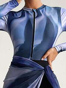 Swim Mulvari 全身印花泳裝連上衣裙 - 彩色 - 查看 3