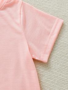 SHEIN 女孩彩色貓和爪子印花2件t卹+長褲3入組 - 彩色 - 查看 4