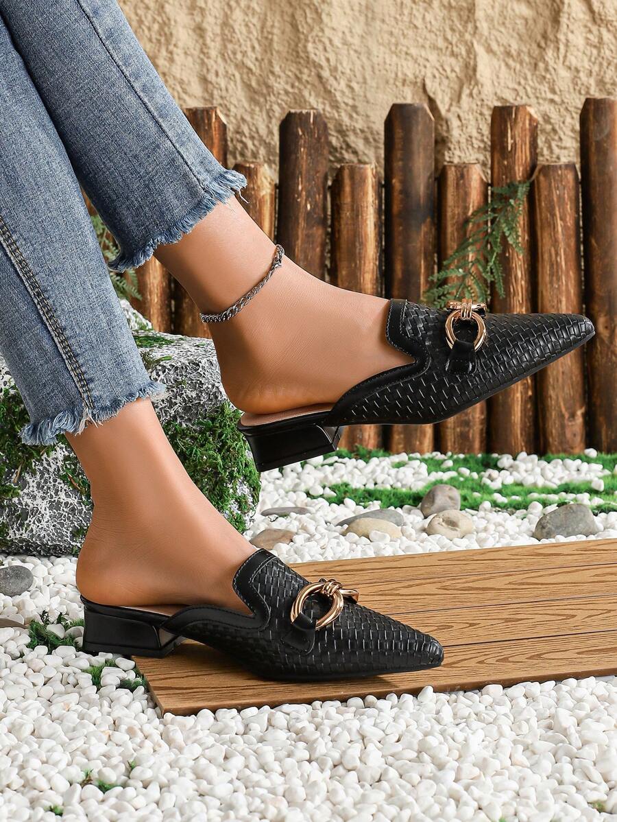 pointed toe slip on