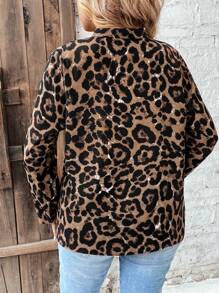 Calvaya 大尺碼豹紋缺角領襯衫 - 彩色 - 查看 2