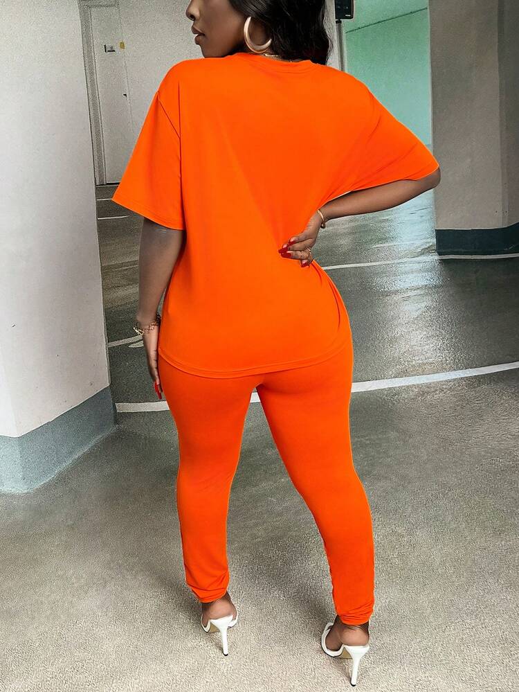 Ladies' Bear Print T-Shirt And Pants Set