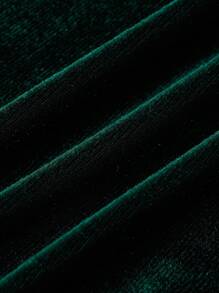 Allurite Ladies' Solid Color Off Shoulder High Slit Dress - Green - View 8