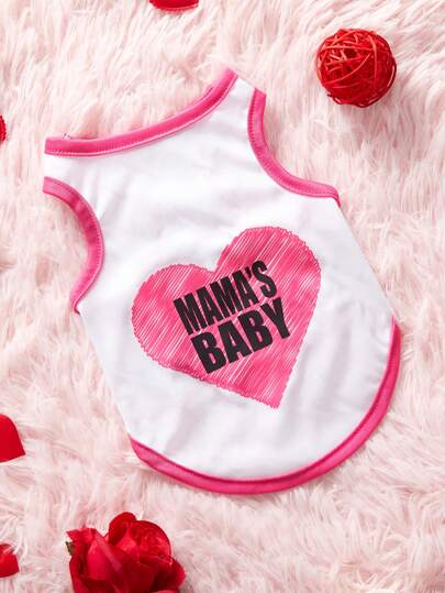 Michel M 1 pieza Chaleco universal para mascotas perros y gatos con impresión de corazones adorables en rosa y blanco, perfecto para días festivos como el Día de San Valentín