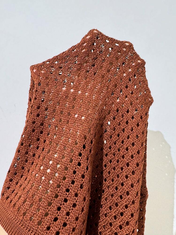 Ladies' Hollow Out Knit Spaghetti Strap Sweater Dress