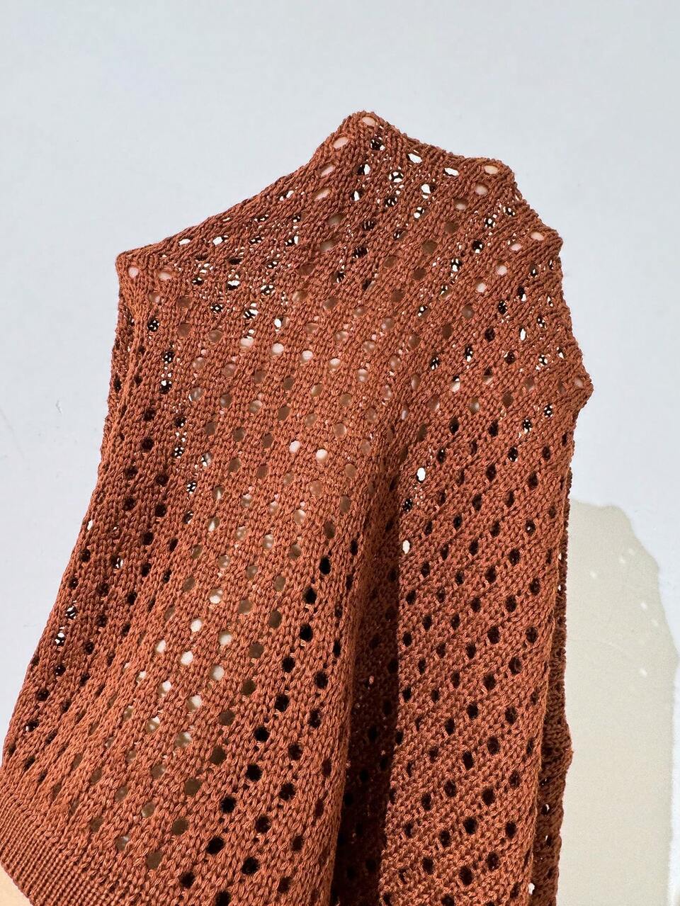 Ladies' Hollow Out Knit Spaghetti Strap Sweater Dress