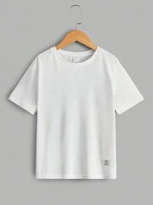 SHEIN 2 件式男孩時尚休閒圓領短袖 T 卹 - 藍色 - 查看 4