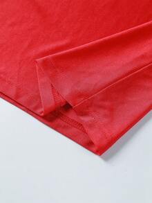 SHEIN Unity Chain Strap Cami Dress - Red - View 3