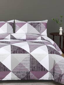 Soft Microfiber Duvet Cover Set With Classic Geometric Patterns - Best 2/3-Piece Quilt/Comforter Cover Bedding Set - Includes 1 Duvet Cover And 1/2 Pillowcases - Cheap And High-Quality - For Twin, King, Single, Queen, Double, Full Size