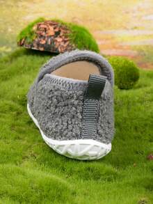 Soft-Sole Baby Slippers, Comfortable And Warm With Plush Lining - Grey - View 4