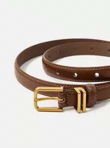 MOTF PREMIUM 女士棕色金屬雙條浪漫耳環和腰帶套裝 - 棕色 - 查看 4