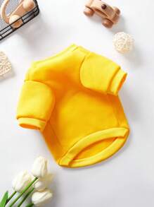 Emily J Áo nỉ ấm áp màu vàng dành cho thú cưng, không in hình dấu chân thú cưng, phong cách Girlcore, thích hợp cho dịp lễ. - Nhiều màu - Xem 5