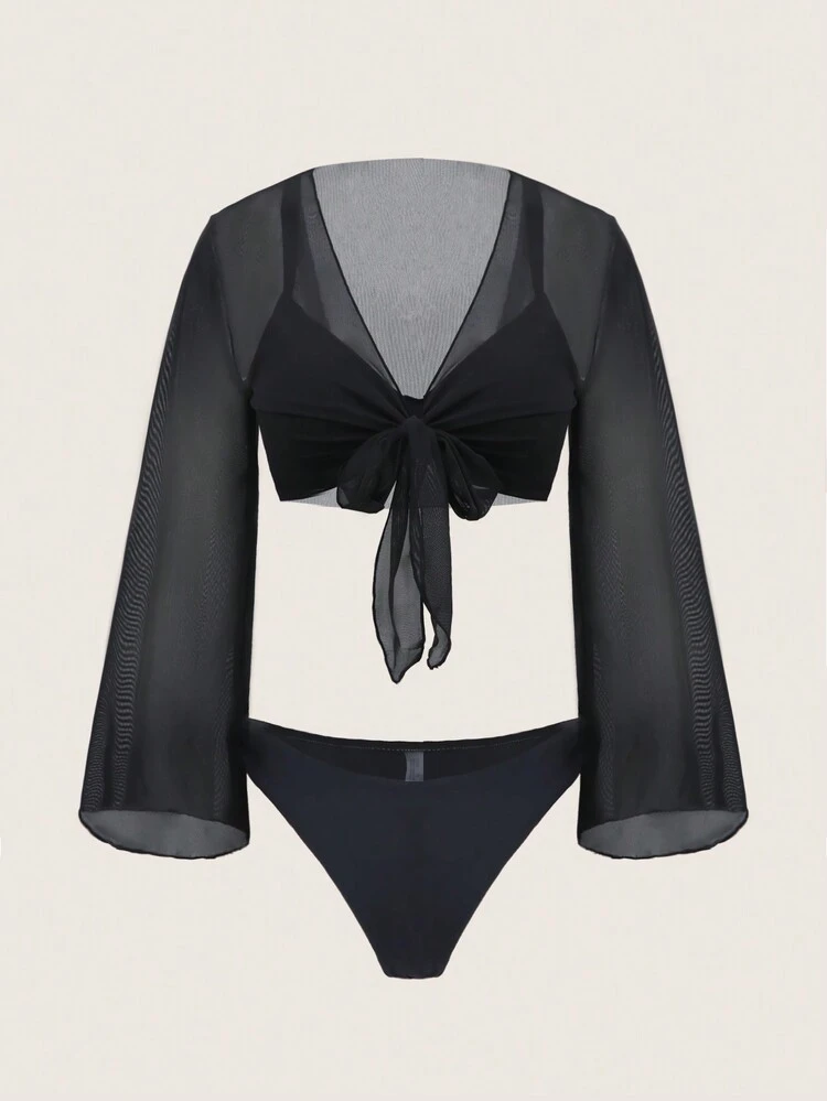 Ladies' Solid Color Bikini Set Summer