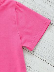 SHEIN 女孩彩色貓和爪子印花2件t卹+長褲3入組 - 彩色 - 查看 6