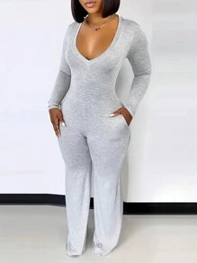 SHEIN Slayr Solid Color Casual Jumpsuit For Women - Light Grey - View 1