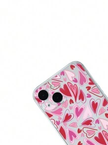 AM COLORS 1入組全屏粉紅色愛心圖案手機殼,適用於蘋果iphone 15/14/13/11pro Max,情人節禮物 - 無色 - 查看 3