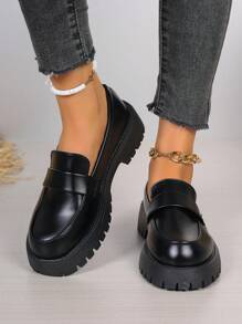 Plus Size Women's Shoes 41 42 43, Black Mary Jane Shoes For Women, British Style, Thick Bottom, Japanese Jk Uniform Shoes, Anti-Skid, Increased, Lofers, High-Heeled Shoes